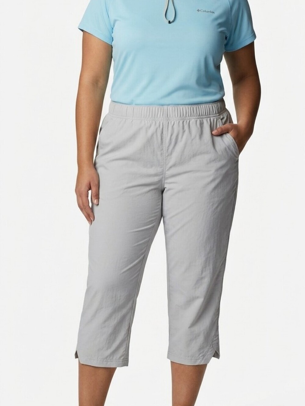 Columbia Light Gray Performance Fishing Gear Women's Capri Size XL
